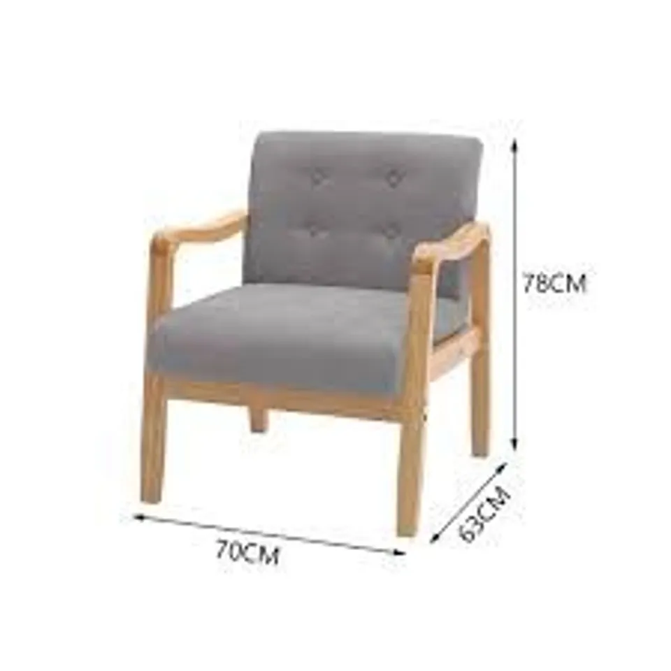 BOXED MELENDEZ ARMCHAIR GREY UPHOLSTERY