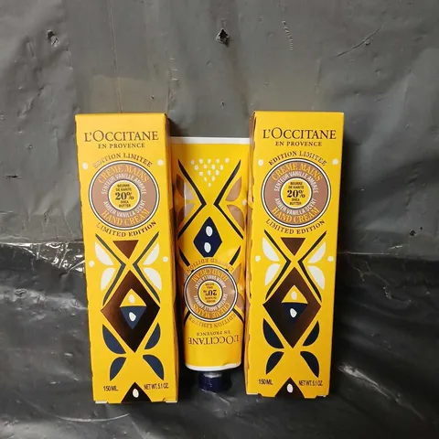 BOXED L'OCCITANE 150ML SHEA AMBER VANILLA HAND CREAM DUO