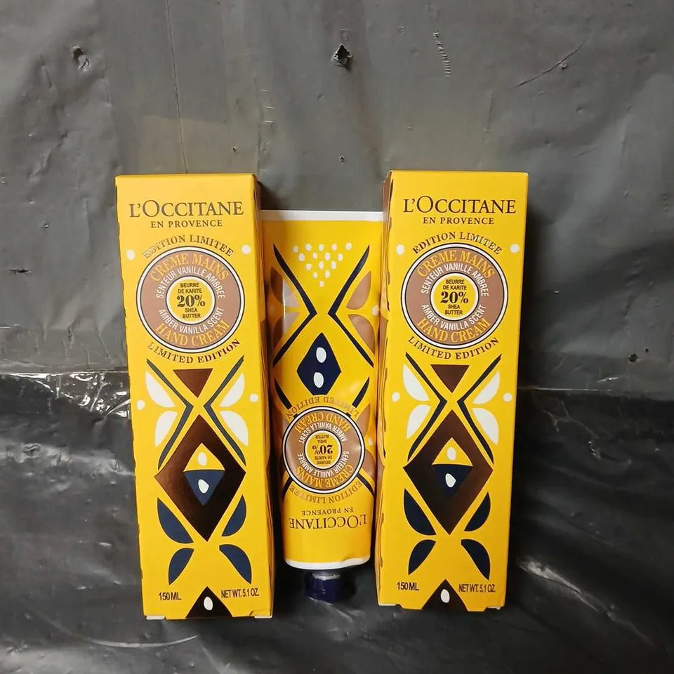 BOXED L'OCCITANE 150ML SHEA AMBER VANILLA HAND CREAM DUO