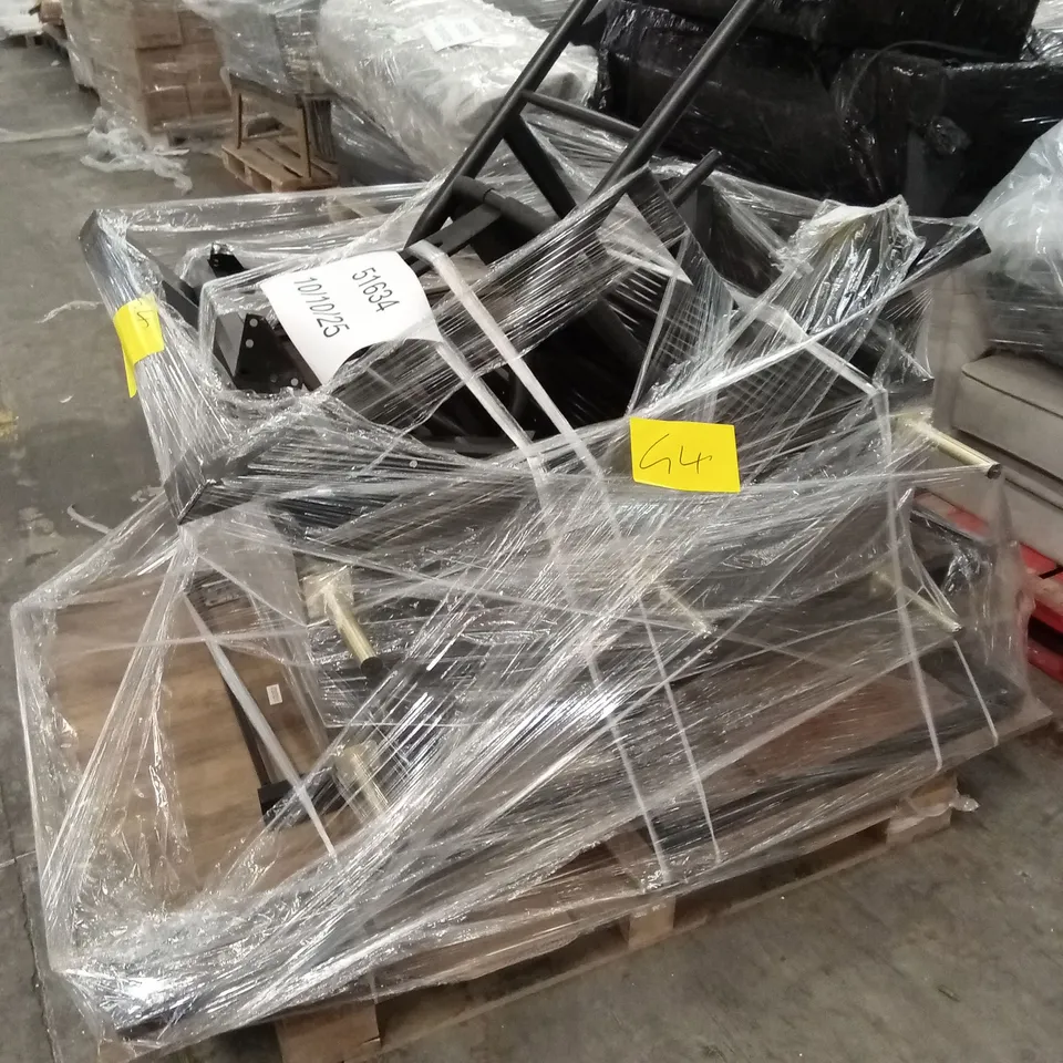 PALLET OF ASSORTED INCOMPLETE OR DAMAGED DESIGNER FURNITURE 