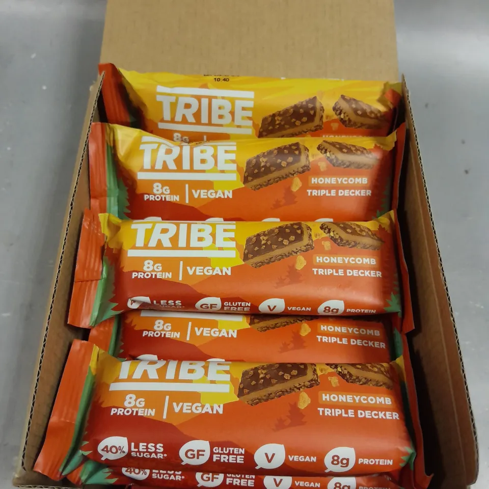 12 X SEALED TRIBE CHOCOLATE HONEYCOMB TRIPLE DECKER PROTEIN BARS - 12 X 40G