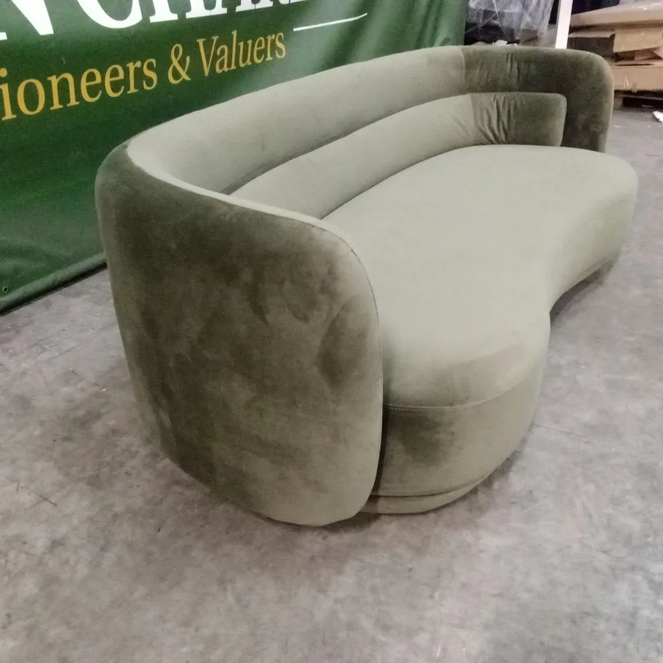 DANETTI HENRY OLIVE GREEN VELVET 3 SEATER SOFA RRP £1499