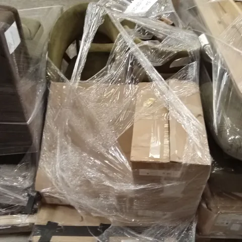 PALLET IF ASSORTED DESIGNER DINING CHAIRS AND BOXED FURNITURE ITEMS