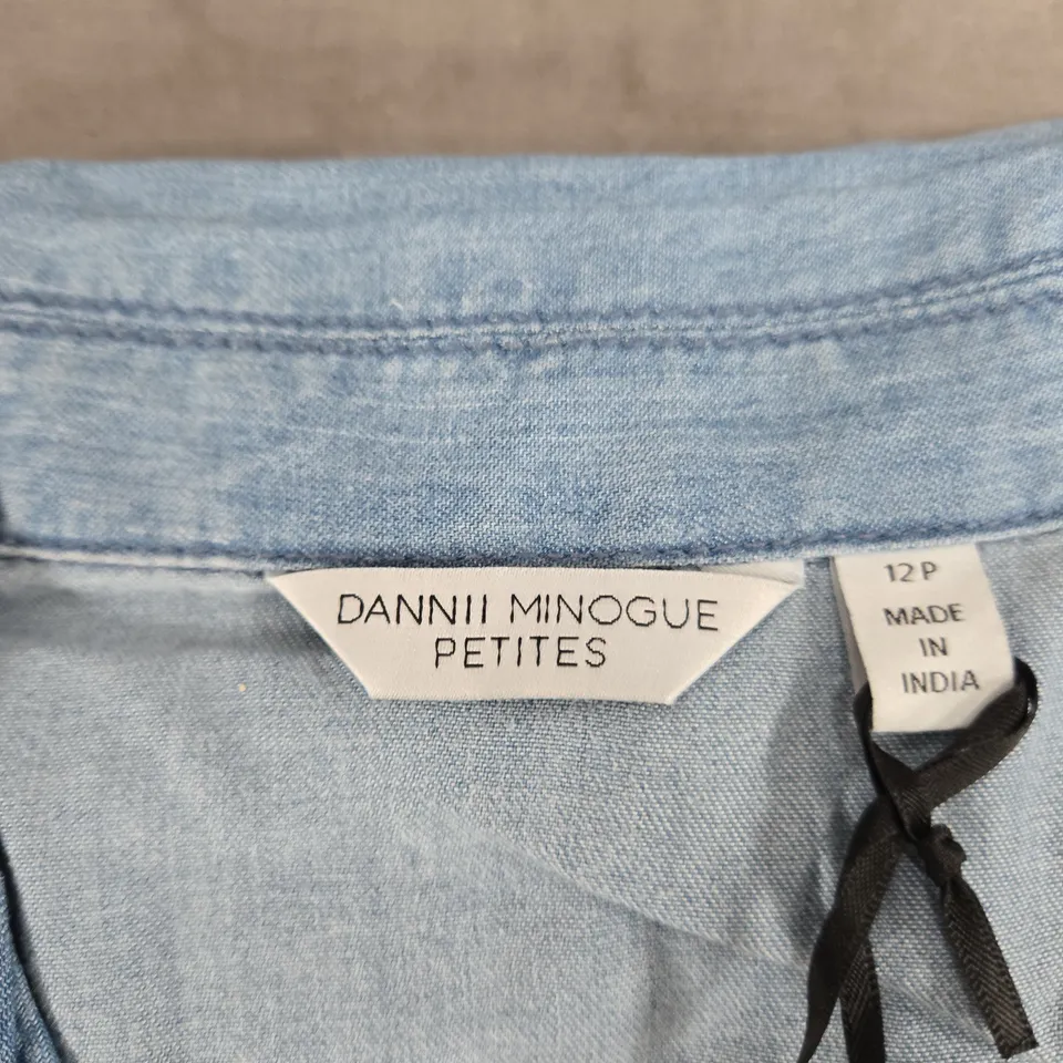 DANNII MINOGUE PETITES LIGHT BLUE DENIM TOP – UK 12P