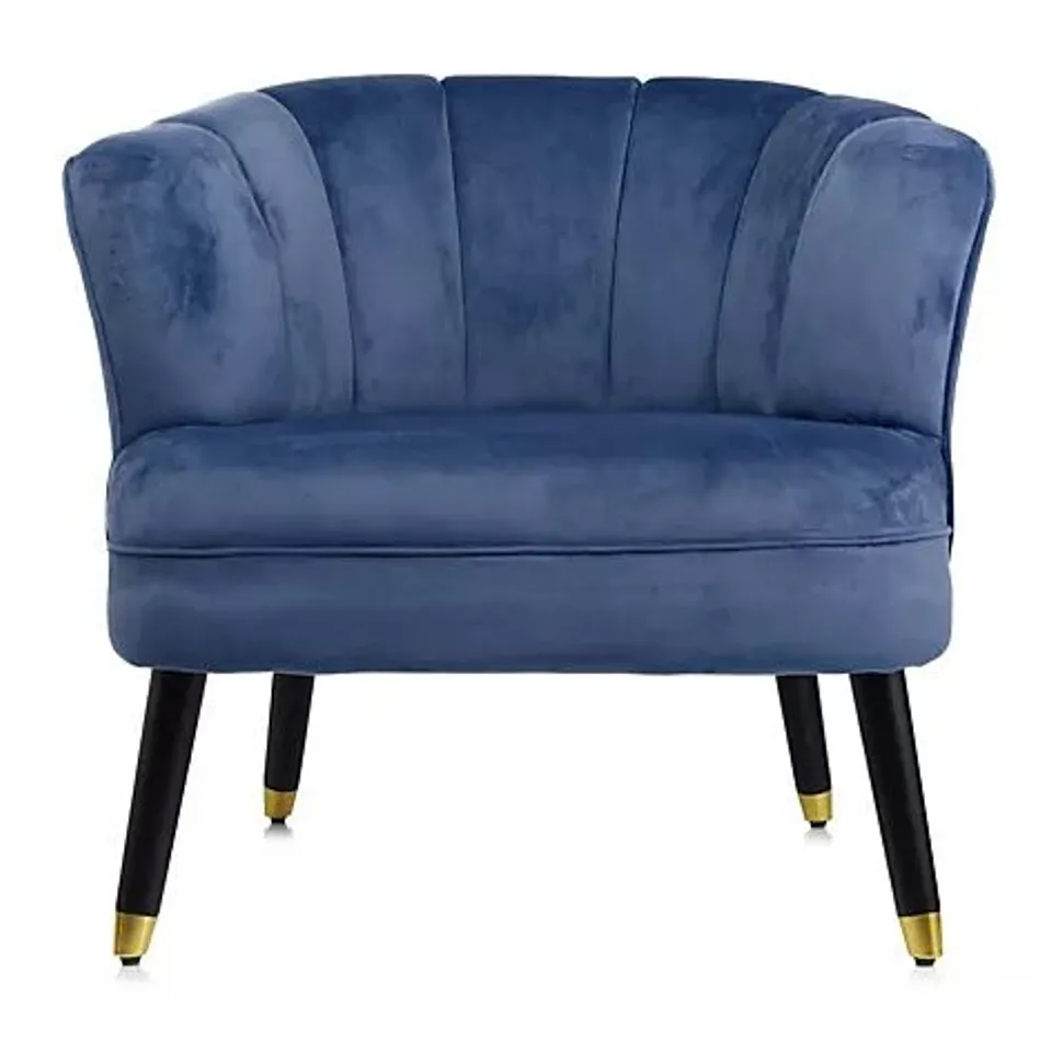 MY HOME STORIES VELVET ARMCHAIR WITH GOLD TIPPED LEGS - ROSE