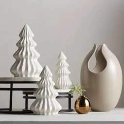 KELLY HOPPEN SET OF 3 PRE LIT PORCELAIN TREES