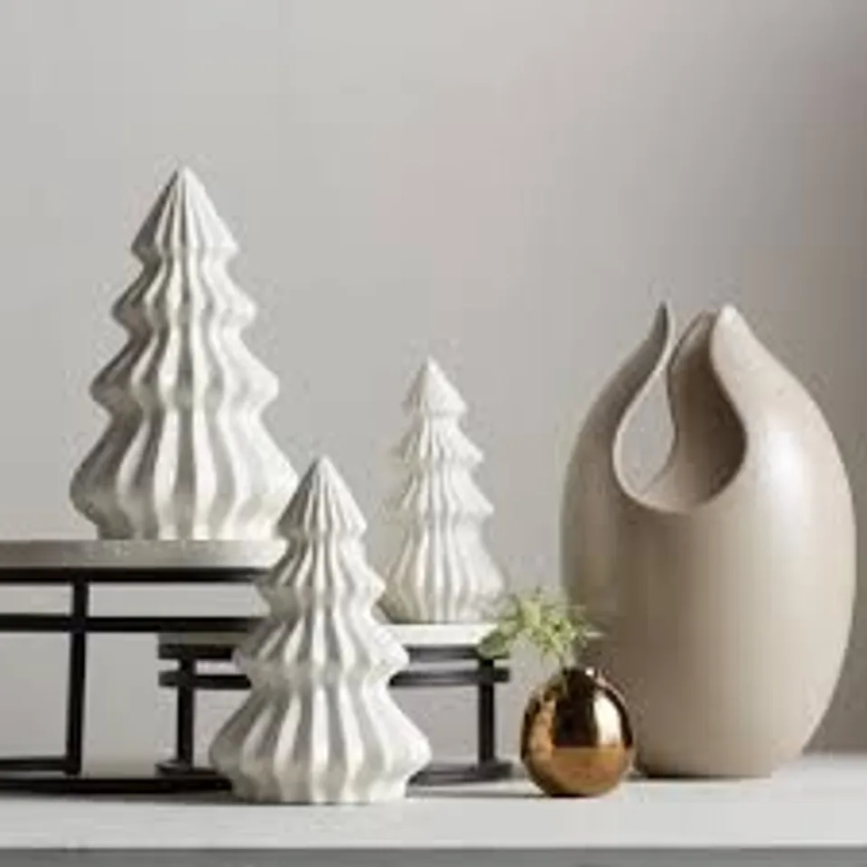 KELLY HOPPEN SET OF 3 PRE LIT PORCELAIN TREES