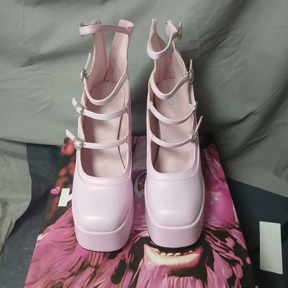 KOI PEARL DEWDROP PLATFORM HEELS - PINK, UK7