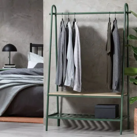 BOXED TURNER CLOTHES RAIL WITH SHOE RACK - GREEN (1 BOX)