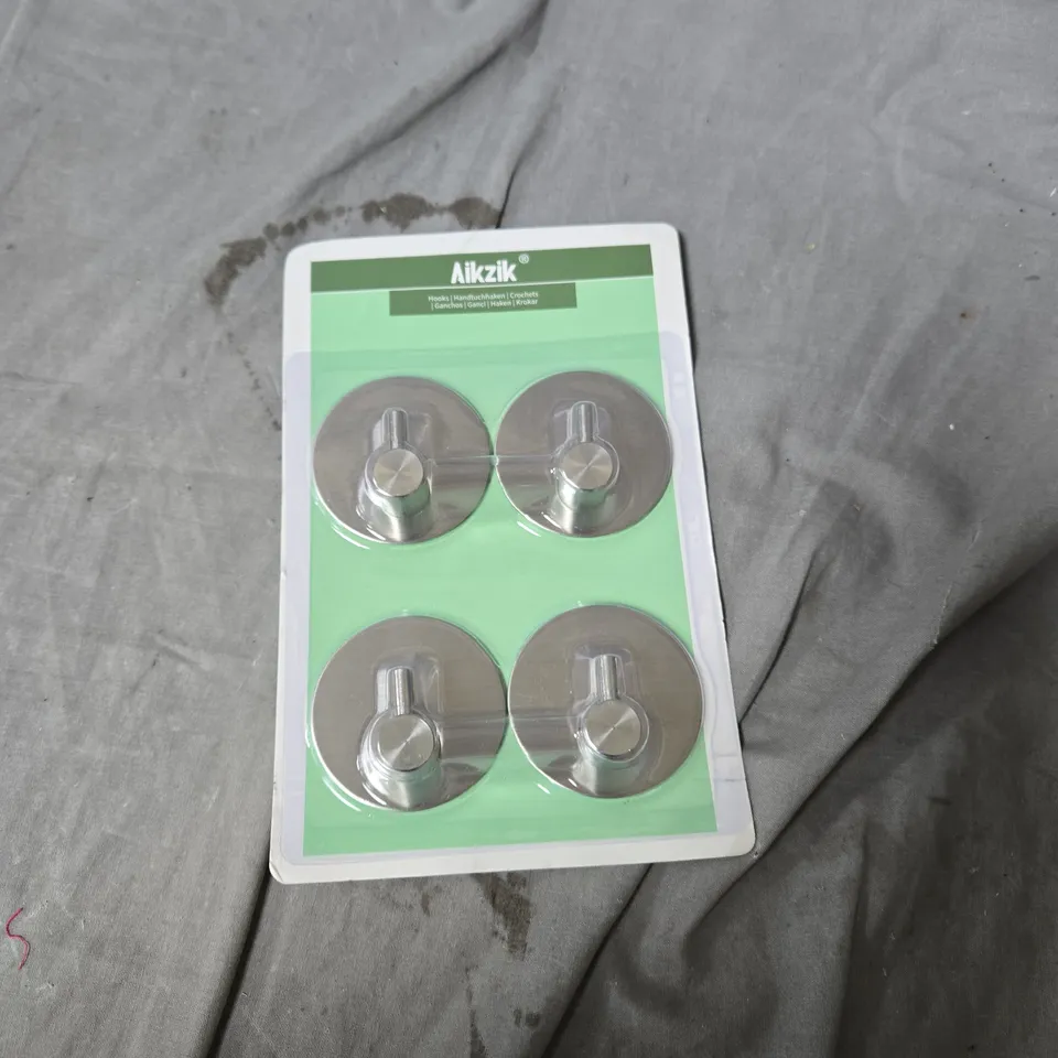 BOX OF APPROXIMATELY 20 ASSORTED HOUSEHOLD ITEMS INCLUDING AIKZIK HOOKS , MULTI SURFACE SEALANT AND DETERGENT TABLETS