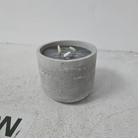 NOMA LARGE AZTEC CONCRETE CANDLE – BATTERY-OPERATED LED FLAMES, 17CM