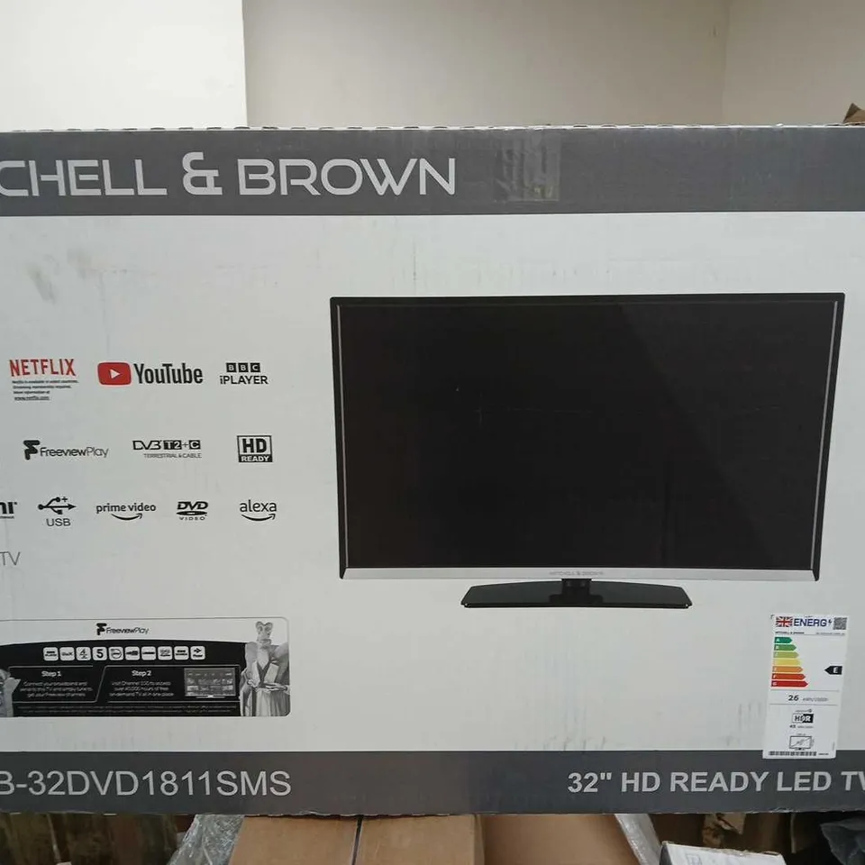 BOXED MITCHELL & BROWN 32" HD READY LED TV