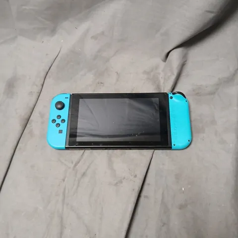 NINTENDO SWITCH CONSOLE WITH NEON BLUE JOY-CONS