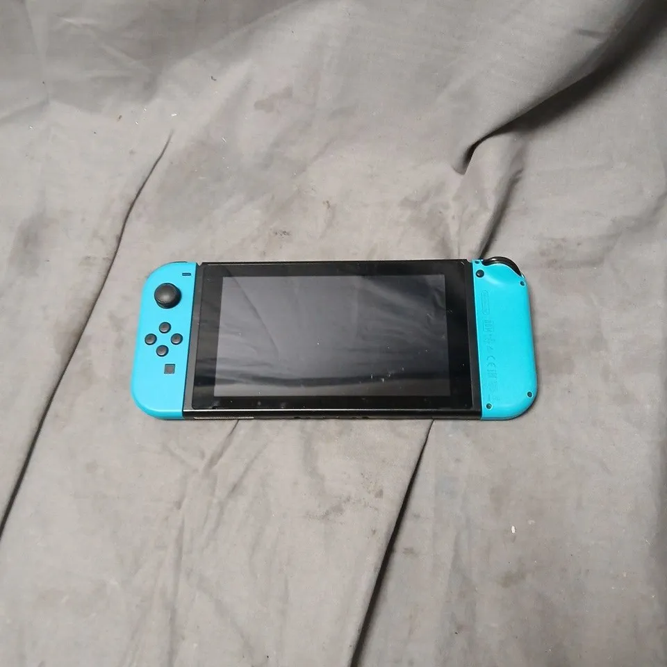 NINTENDO SWITCH CONSOLE WITH NEON BLUE JOY-CONS