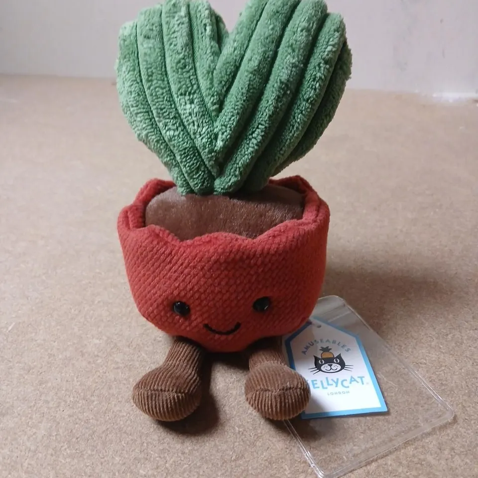 JELLY CAT KERRII CACTUS PLUSH PLANT IN RED POT – SOFT TOY WITH TAG