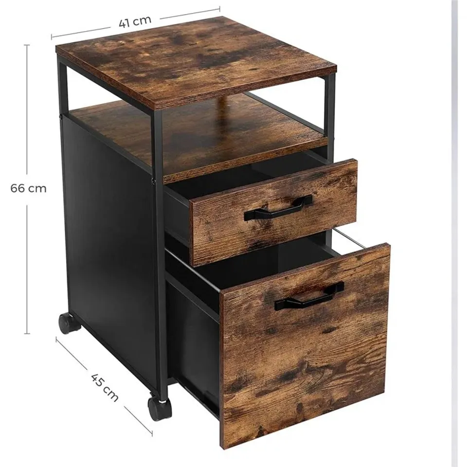 BOXED BRIXTON 41CM WIDE 2-DRAWER MOBILE FILE CABINET (1 BOX)