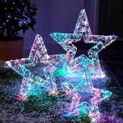 SET OF 3 MULTI-COLOUR STAR LIGHTS