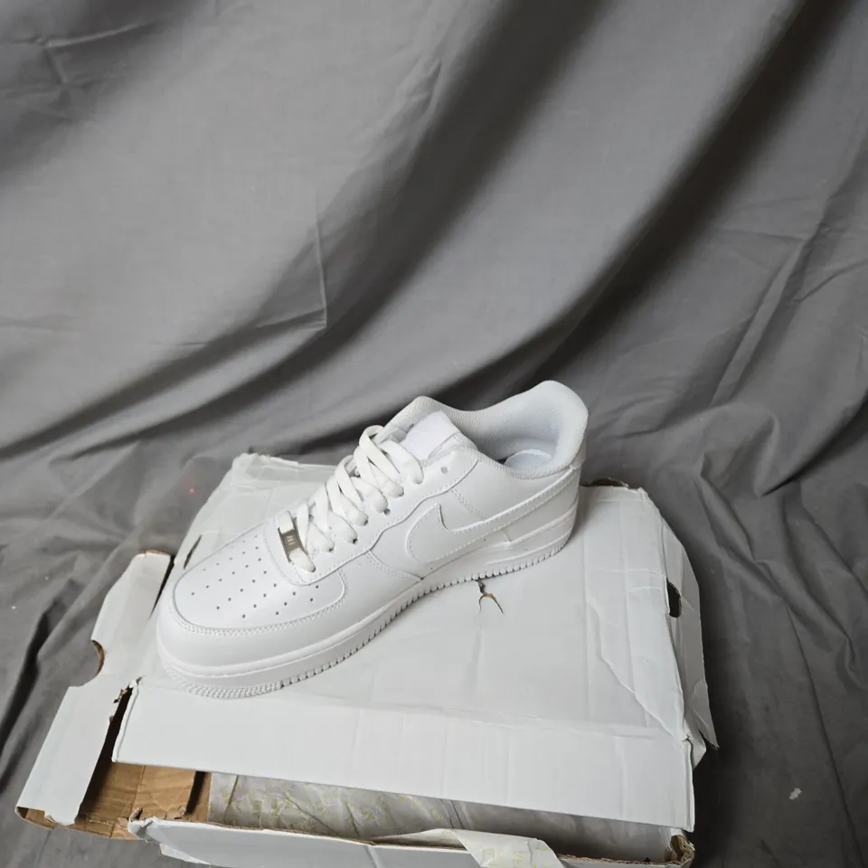 NIKE AIR FORCE 1 '07 WHITE SNEAKERS – MEN'S UK 7.5