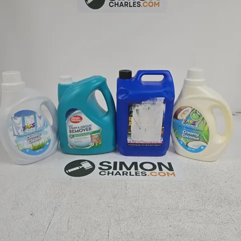 APPROXIMATELY 4 ASSORTED LARGE LIQUIDS TO INCLUDE YASS CLEAN CLASSIC CLEAN, SIMPLE SOLUTION CAT STAIN & ODOUR REMOVER, GREEN MOULD & ALGAE KILLER, ETC - COLLECTION ONLY
