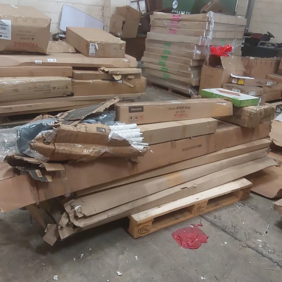 PALLET CONTAINING A LARGE QUANTITY OF ASSORTED FURNITURE PARTS ECT