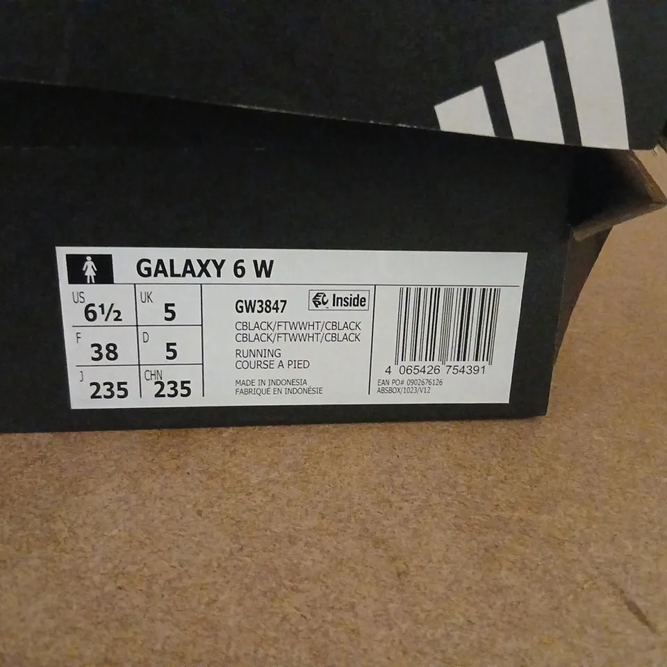 ADIDAS GALAXY 6 W RUNNING SHOES – BLACK/WHITE – UK 5 (US 6.5, EU 38)