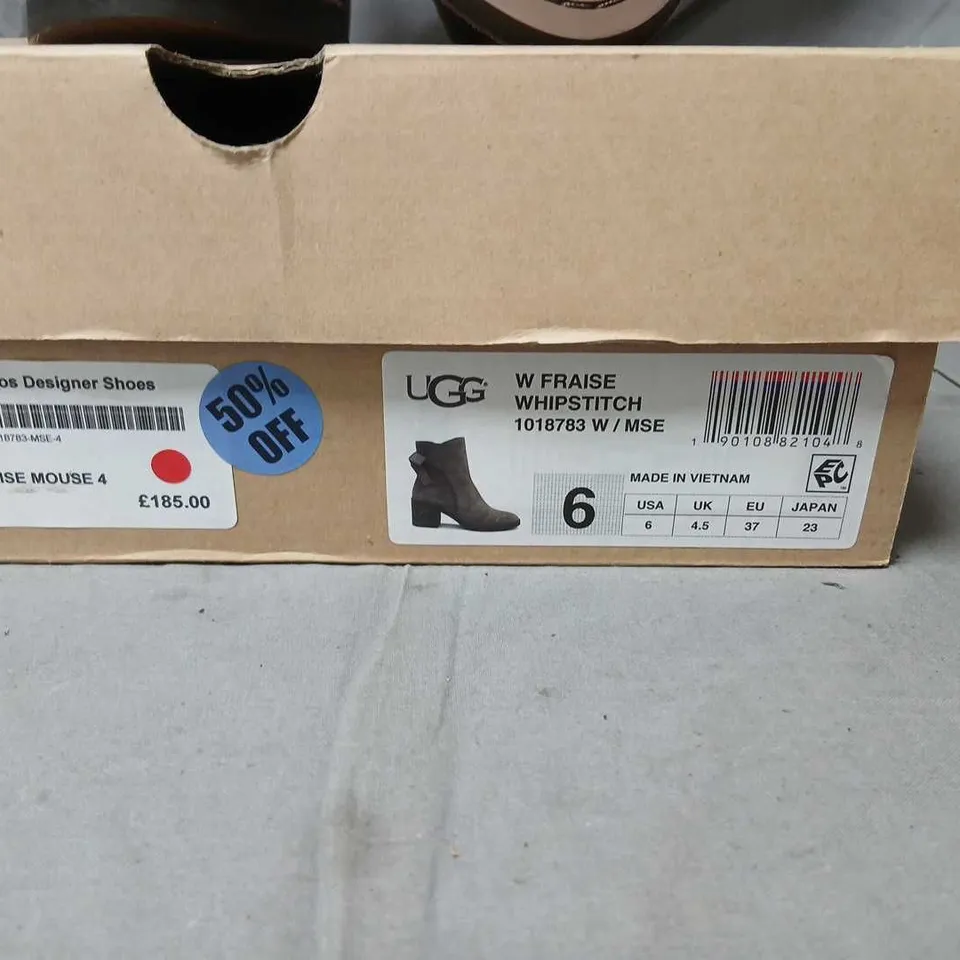 UGG WOMEN'S FRAISE WHIPSTITCH ANKLE BOOTS - GREY SUEDE, UK 4.5 (US 6, EU 37)