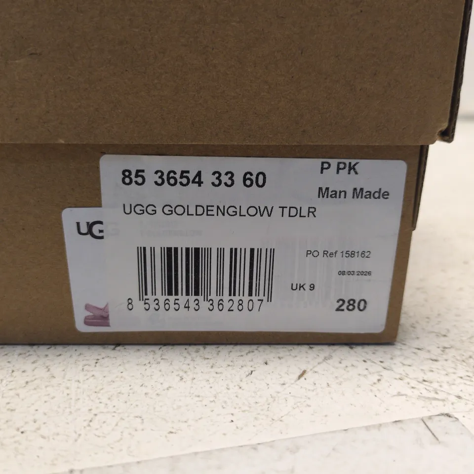BOXED PAIR OF UGG GOLDENGLOW TODDLER SANDALS – PINK (UK 9)
