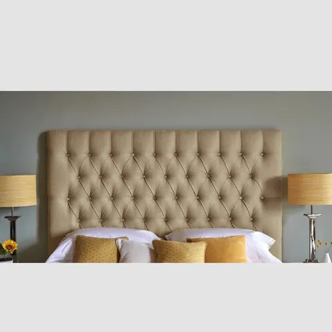 WRAPPED CARTER-BLUE UPHOLSTERED HEADBOARD FOR A 4FT BED