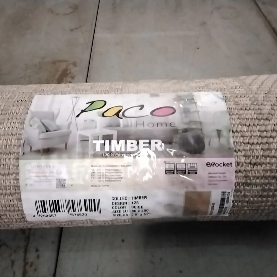 BRAND NEW  PACO TIMBER 125 BEIGE 80X200CM