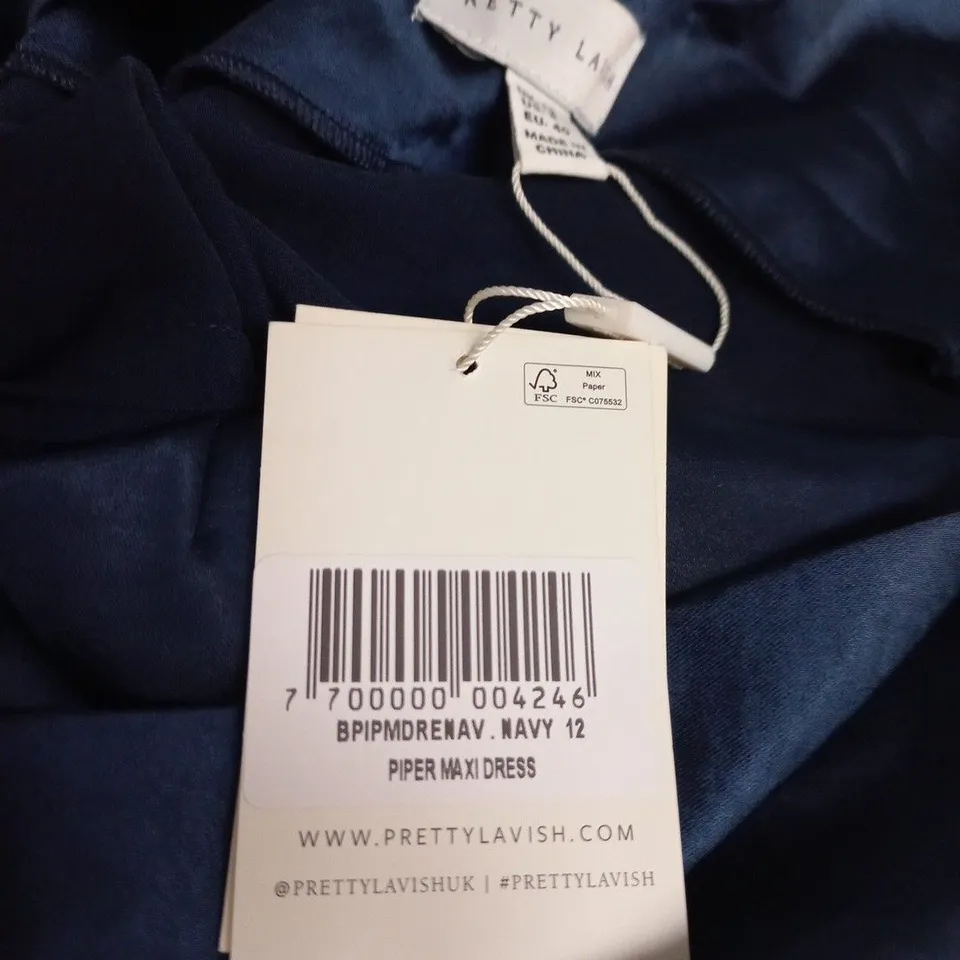 PRETTY LAVISH PIPER MAXI DRESS – NAVY, UK 12 (EU 40)