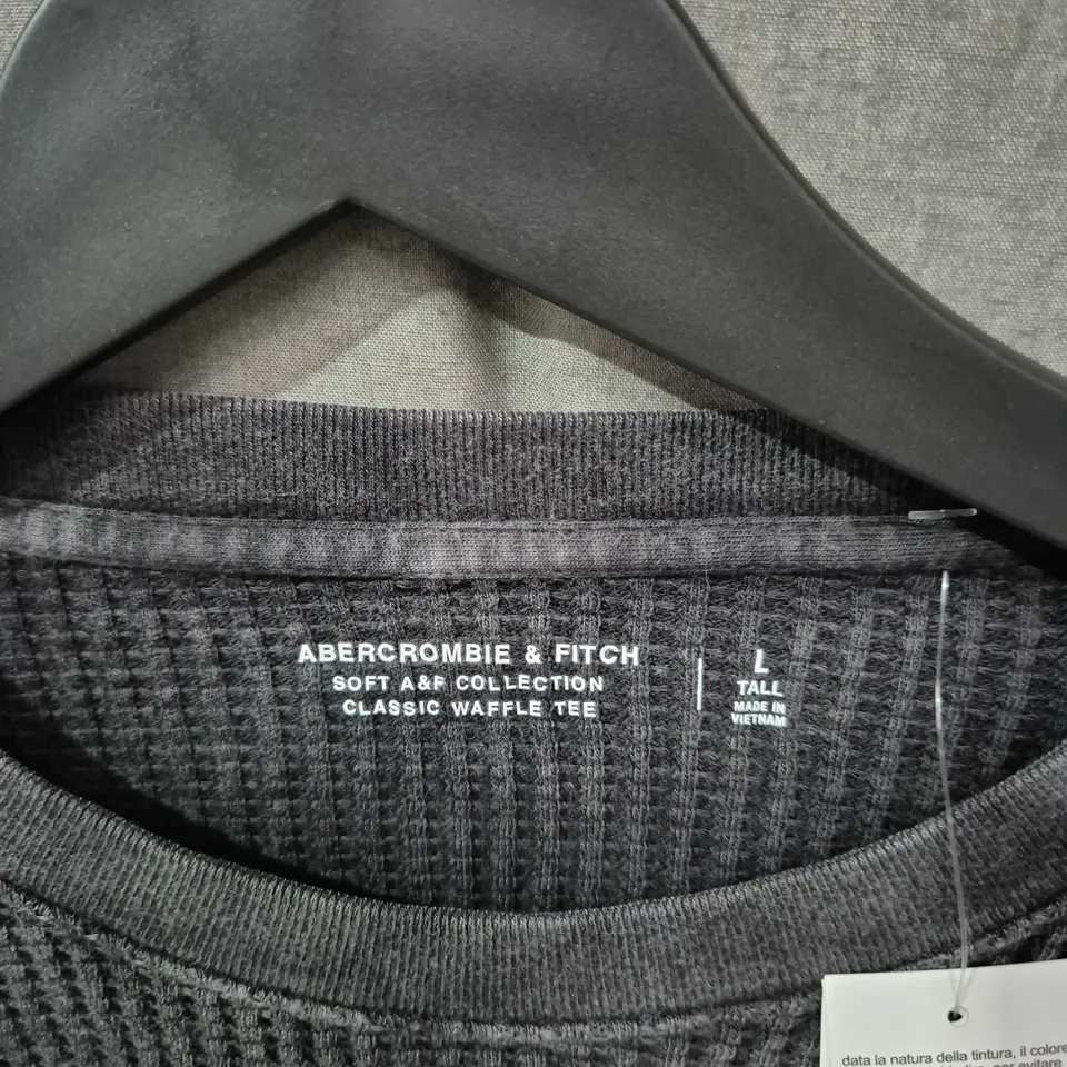 ABERCROMBIE & FITCH SOFT AF COLLECTION CLASSIC WAFFLE JUMPER – GREY, UK L (TALL)