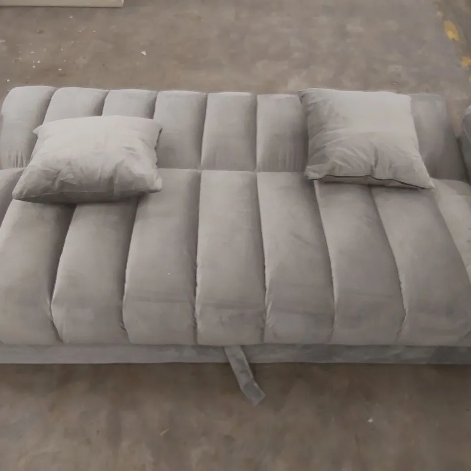 QUALITY DESIGNER VELVET UPHOLSTERED CLIC-CLAC SOFA BED WITH STORAGE