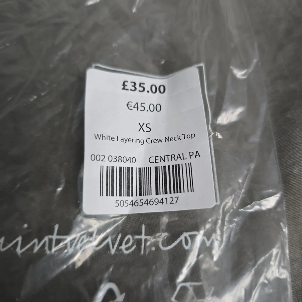 MINT VELVET WHITE LAYERING CREW NECK TOP – XS