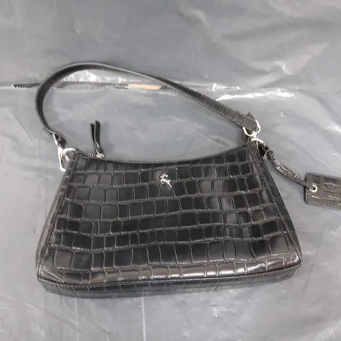 ASHWOOD SCOOP SMALL SHOULDER BAG BLACK CROC 