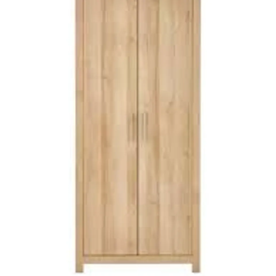 BOXED GRADE 1 RIO 2-DOOR WARDROBE IN OAK - 2 BOXES COMPLETE