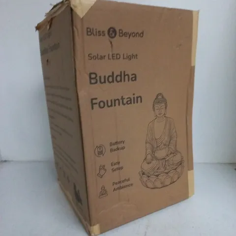BLISS & BEYOND BUDDHA FOUNTAIN β SOLAR LED GARDEN WATER FEATURE