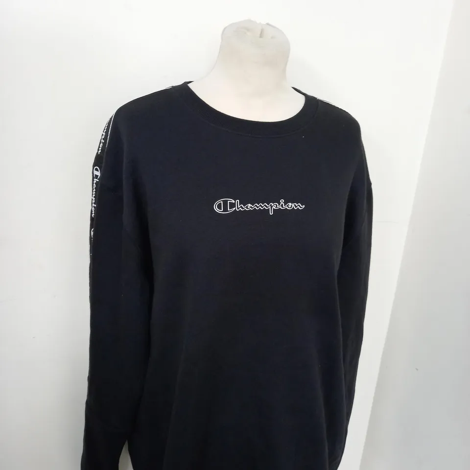 CHAMPION LOGO SLOGAN SWEATSHIRT SIZE L