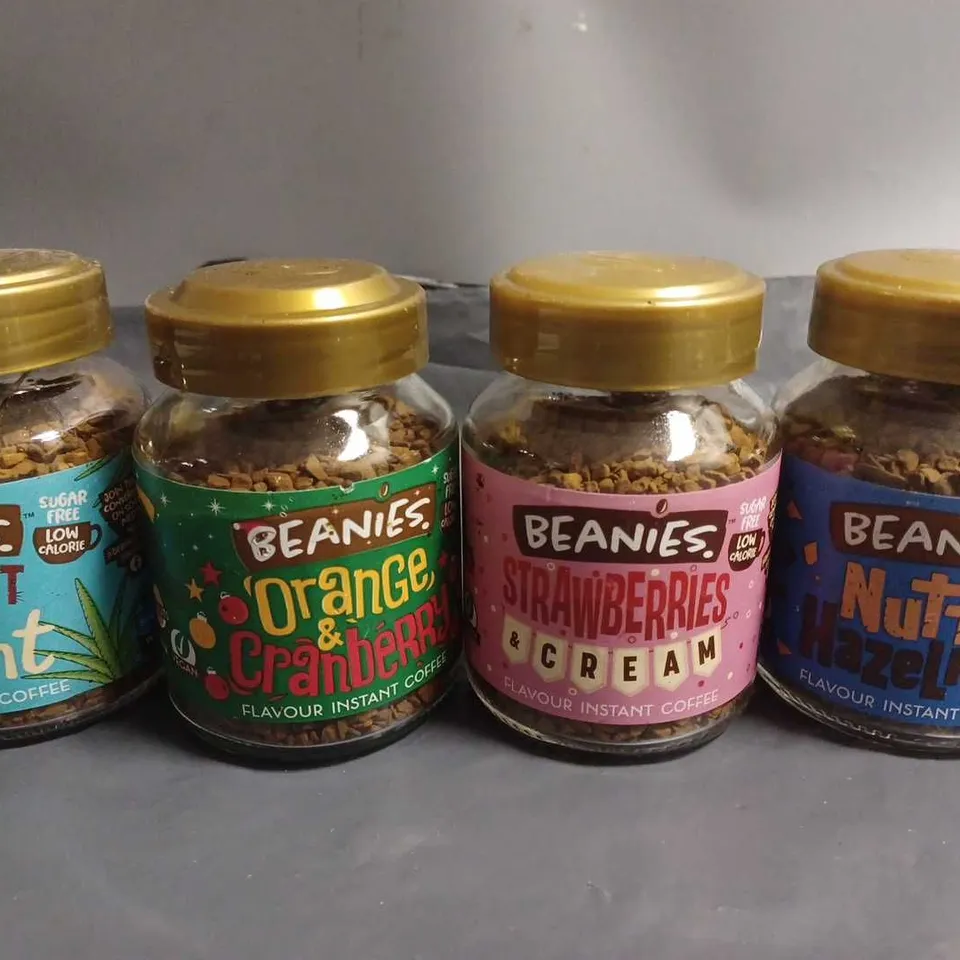 LOT OF 19 50G TUBS OF BEANIES FLAVOUR INSTANT COFFEE