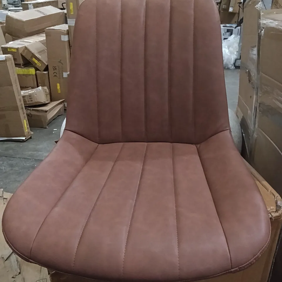 BOXED SET OF 2 FAUX LEATHER DINING CHAIRS