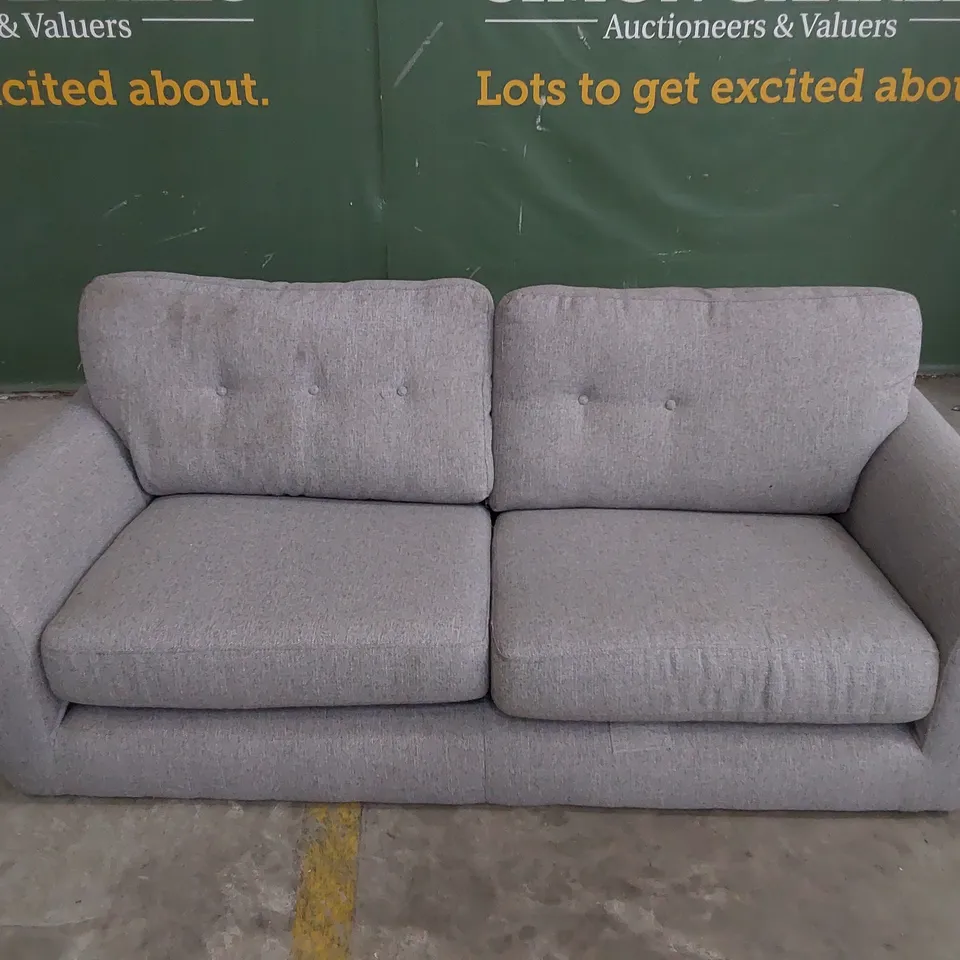 DESIGNER THREE SEATER SOFA GREY FABRIC 