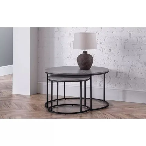 JULIAN BOWEN STATEN NESTED COFFEE TABLE - BLACK/CONCRETE