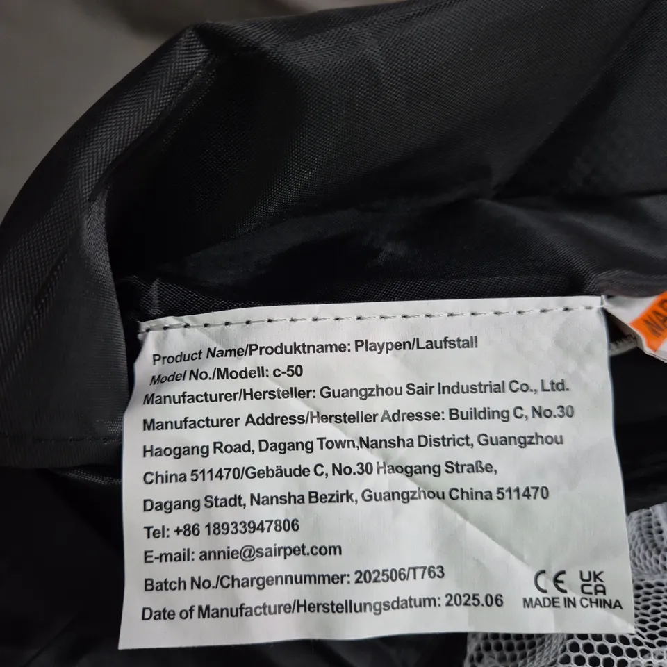 CHILDREN'S PLAYPEN / LAUFSTALL – MODEL C-50, BLACK WITH CARRY BAG