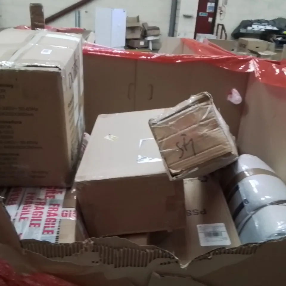 PALLET OF ASSORTED HOUSEHOLD GOODS AND PRODUCTS TO INCLUDE;CEILING LAMP,RADIO,COOKER HOOD