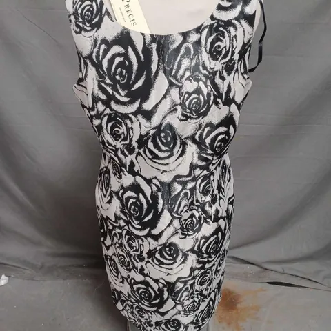 PRECIS SLEEVELESS DRESS IN BLACK ROSE SIZE 12