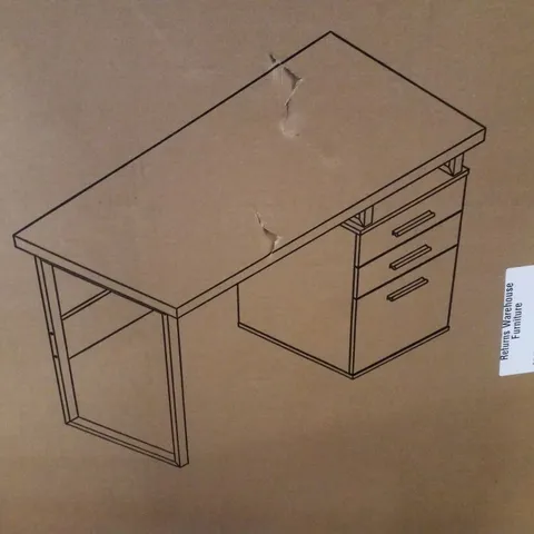 BOXED EDISON STORAGE DESK - OAK EFFECT - H76×W120×D59CM