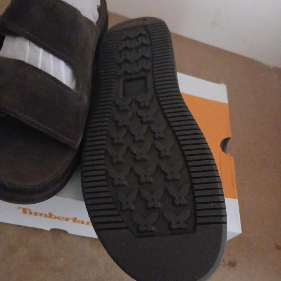 TIMBERLAND CASCO COVE SLIDE SANDAL – DARK BROWN SUEDE, MEN’S SIZE 11.5 UK (US 12)