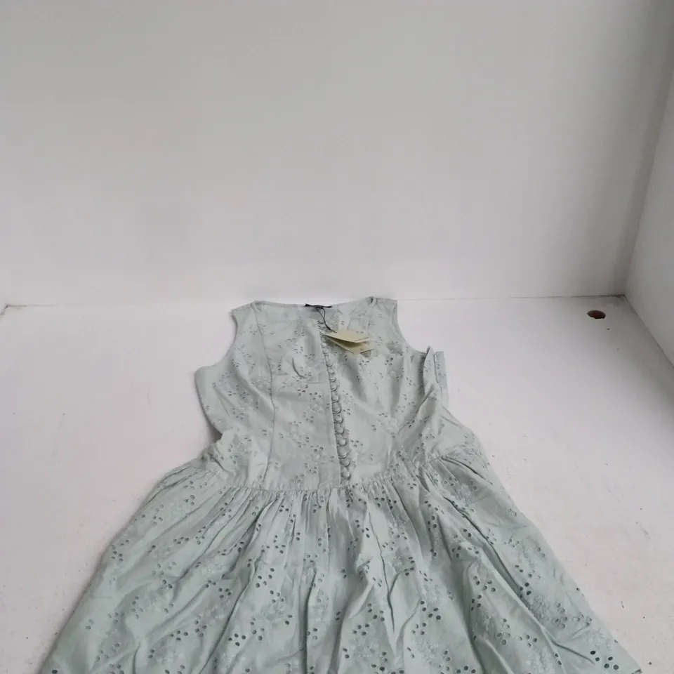 NOBODY'S CHILD GIRLS' MINT EYELET DRESS, UK 12 (EU 40, US 8)