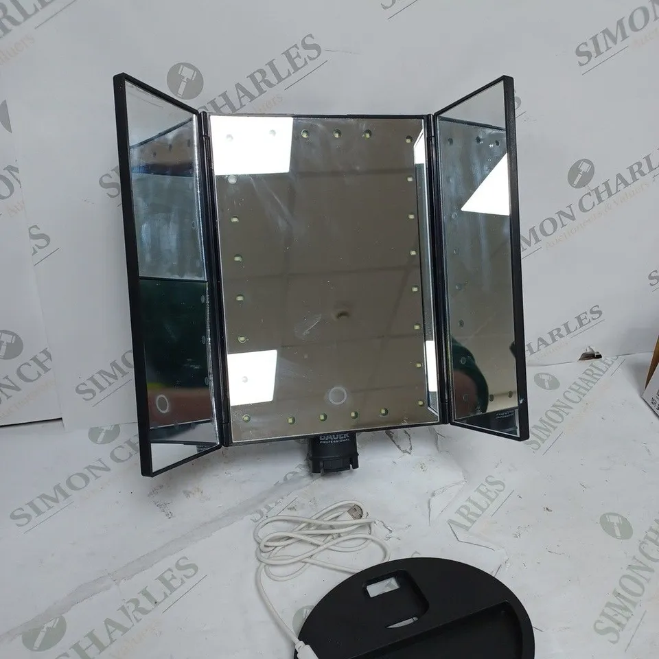 BOXED BAUER PROFESSIONAL SUPERSTAR LED FOLDING MIRROR - BLACK 