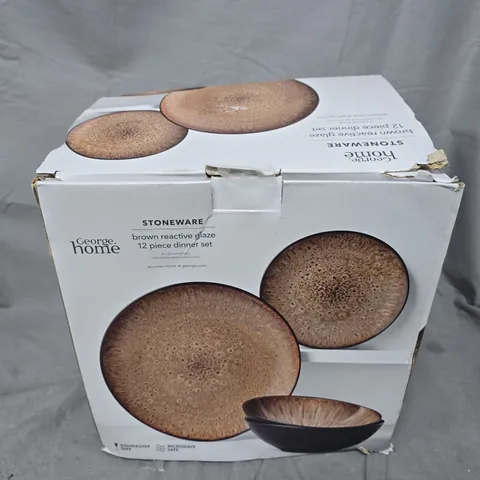 HOME STONEWARE BROWN REACTIVE GLAZE DINNER SET 