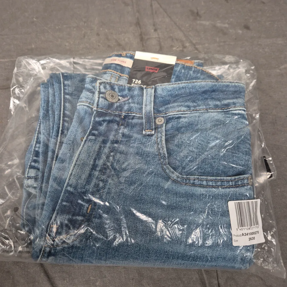 LEVI'S 726 FLARE JEANS – WOMEN'S BLUE DENIM, UK SIZE 6 (US 26 X 30)